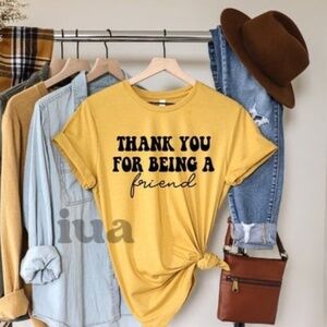 Thank You For Being a Friend Graphic Tee- Mustard - NEW